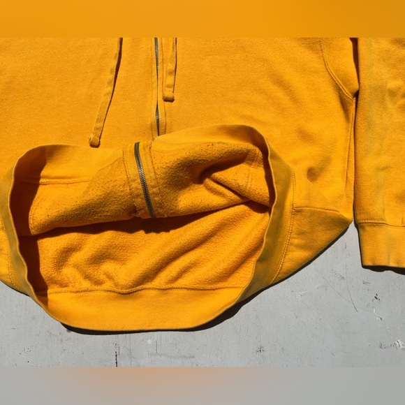Men's Slappy's Garage Hoodie Yellow Spell-Out L Skateboard San Diego Half Pipe - Picture 10 of 15